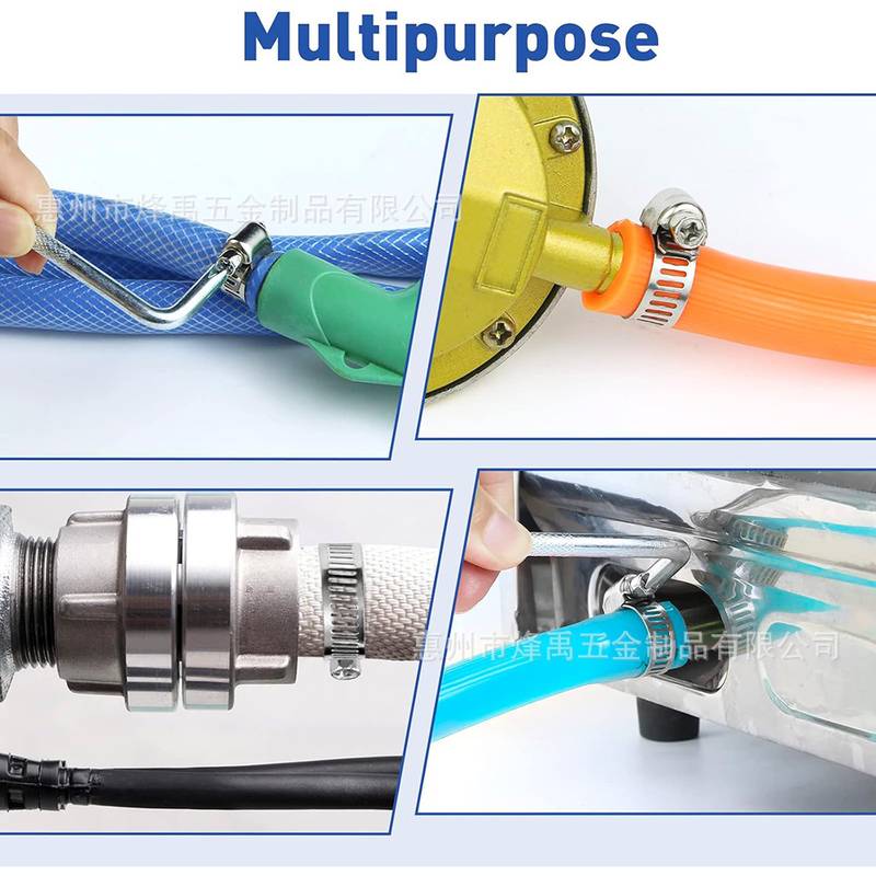 跨境批发72PCS盒装6-38mm201不锈钢喉夹套件箍卡箍强力美式管