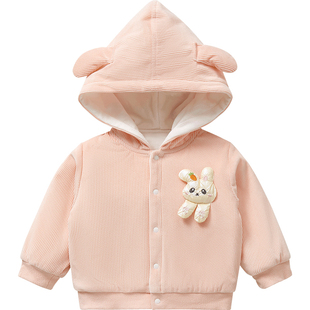 儿童外套春秋冬婴儿薄夹棉开衫一岁男女幼儿冬装棉服上衣宝宝衣服