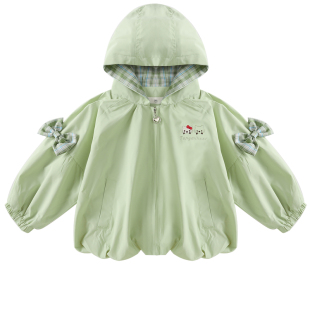 女童外套春装2026新款超好看韩系儿童春秋款风衣宝宝春季连帽上衣