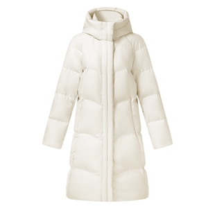 【95白鹅绒】歌莉娅茧型羽绒服女2025新款冬季穿搭中长款连帽外套