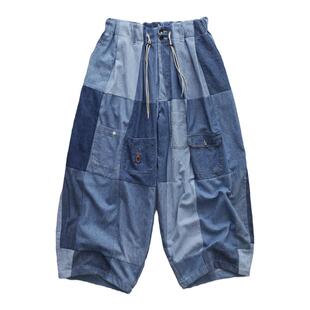 现货SILLAGE CIRCULAR PANTS DENIM日产REMAKE拼接牛仔休闲裤24SS