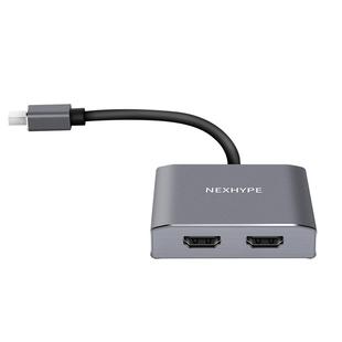 minidp转hdmi拓展坞三屏异显接口显示器分屏器一分二typec转双dp转换器双屏电脑多屏幕扩展器雷电2扩展坞