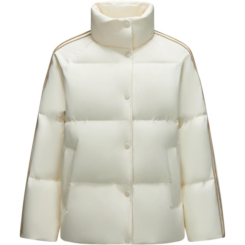 森马三防羽绒服女2024冬季新款学院风防风防水防污外套立领面包服