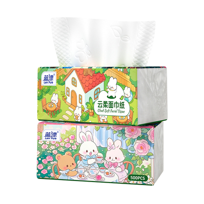 500张大包抽纸加大加厚餐巾纸家用实惠装整箱婴幼儿面巾卫生纸巾