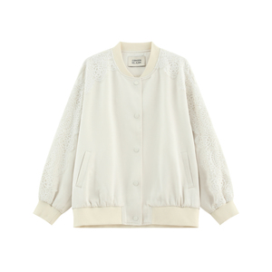 蕾丝拼接棒球服夹克外套