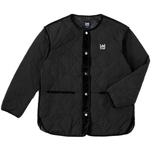 Lee舒适版圆领丝绒滚边黑色女羽绒夹克外套休闲潮流LWT008952205