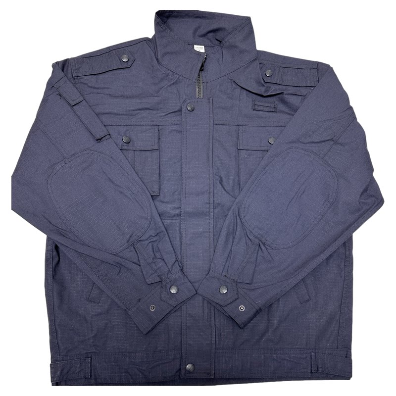 夏季蓝黑网格作训服训练套装