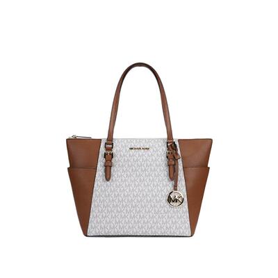 Michael Kors/MK女包Charlotte老花拼色通勤托特包单肩手提购物袋