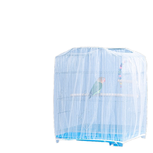 鸟笼防溅洒罩方形圆形网纱罩鹦鹉牡丹笼子网罩防飞羽挡板白色围挡