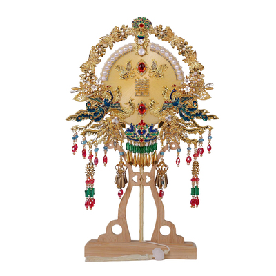 倾鹊非遗蚕丝团扇透明发光礼盒