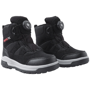 芬兰reima男女儿童中童鞋子秋冬新款高帮拒水黑色运动休闲靴子