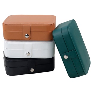 旅行便携按扣首饰盒小型珠宝黄金手饰品项链耳饰环钉珠宝收纳盒