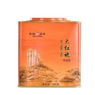 天福茗茶武夷山大红袍茶叶 居民茶大罐桶装散茶500g