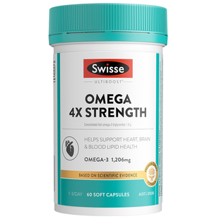 swisse女生鱼油成人dha用护发养肤4倍深海鱼肝油女性omega3软胶囊