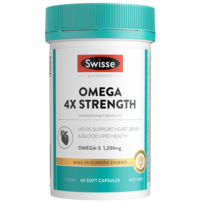 swisse女生鱼油成人dha用护发养肤4倍深海鱼肝油女性omega3软胶囊