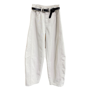 怒推版型！怎么穿都好看！中高腰牛仔镰刀裤女  M030005~JS