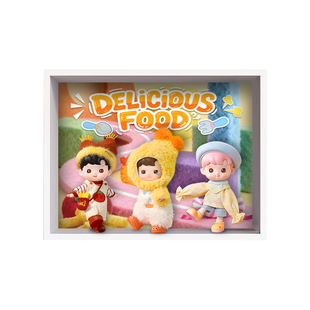 POP适用泡泡玛特HACIPUPU小馋包系列1/12可动人偶相框展示盒防尘