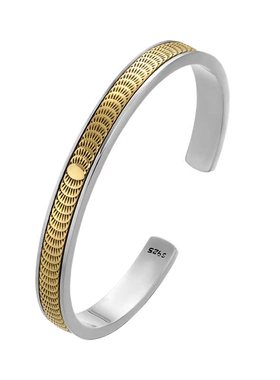 印第安风点金图腾手环S925纯银开口手镯男女潮流个性小众高级感