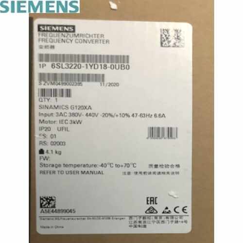 议价6SL32201YD180UB0西门子G120XA变频器3千瓦6SL322O-1YD18-OUB