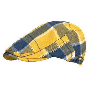 多巴胺反戴前进帽子女春夏甜酷复古格纹薄款白昼小熊同款报童帽潮