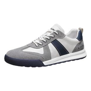 康龙男鞋2026春季新款真皮板鞋男软底休闲拼色头层牛皮阿甘德训鞋