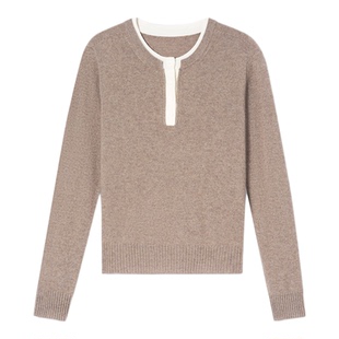 【新年开门红】诗篇专选纯山羊绒针织打底薄款假两件毛衣2025款