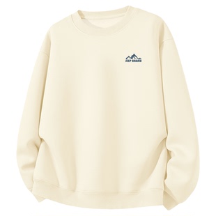 Jeep吉普圆领男士卫衣加厚男款2026新款上衣青少年加绒冬装外套男