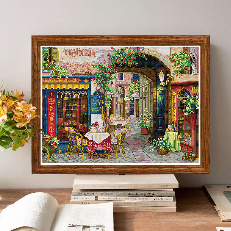 十字绣维罗纳咖啡馆2025新款线绣欧式满绣客厅卧室手工自己绣套件