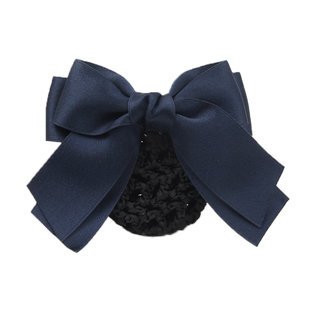 双蝴蝶结发夹护士盘发网兜酒店员工银行工作职业头花空姐发卡头饰