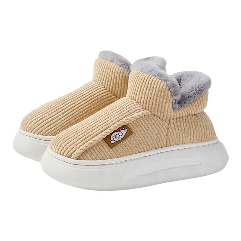 2025棉拖鞋女冬季包跟加绒防滑厚底月子室内居家保暖外穿高帮棉鞋