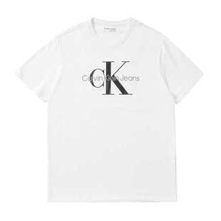 Calvin Klein/凯文克莱男士圆领logo印花短袖T恤休闲宽松上衣夏季