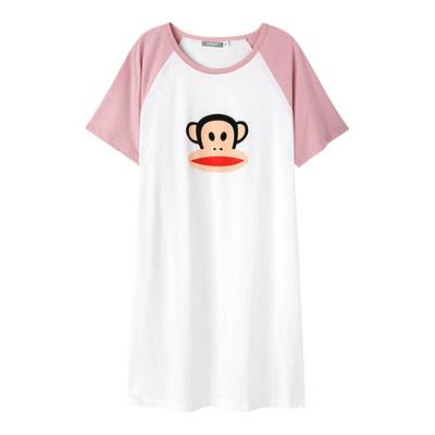大嘴猴短袖纯棉睡裙女夏季薄款