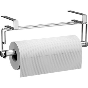 304不锈钢厨房纸巾架卷纸架 创意挂式柜门厨纸架免打孔厨房用纸架