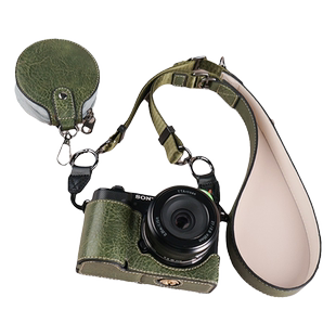 耐影 适用于索尼zve10二代相机包半套底座简约复古风格 sony ZVE10相机包皮套保护套zve10二代相机套数码配件