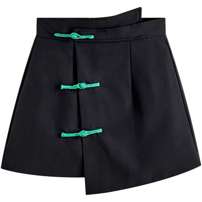 不规则复古a字盘扣设计感短裙