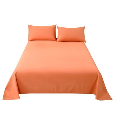 全棉加厚纯色磨毛素色厚床单橙色