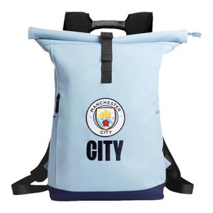 【官方正版】曼城俱乐部｜蓝色PU队徽双肩包书包大容量哈兰德