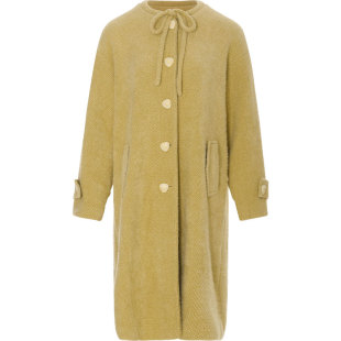 sincethen 法式黄色套装针织毛呢大衣秋冬富家千金穿搭外套女冬天