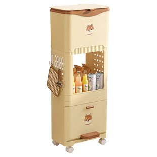 日式厨房垃圾桶高款可移动大容量加高免弯腰夹缝2025新款窄置物架