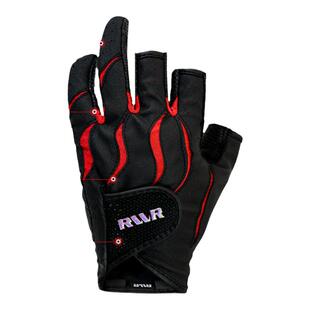 RVVR 23年新款皮革路亚钓鱼手套垂钓露三指 防滑耐磨户外防晒透气