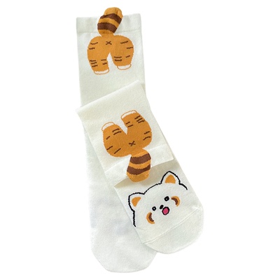 搞怪卡通袜子女款可爱中筒袜棉袜