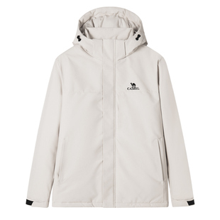 骆驼男女款棉服2025秋冬季新款加绒加厚连帽保暖防风防寒棉衣外套