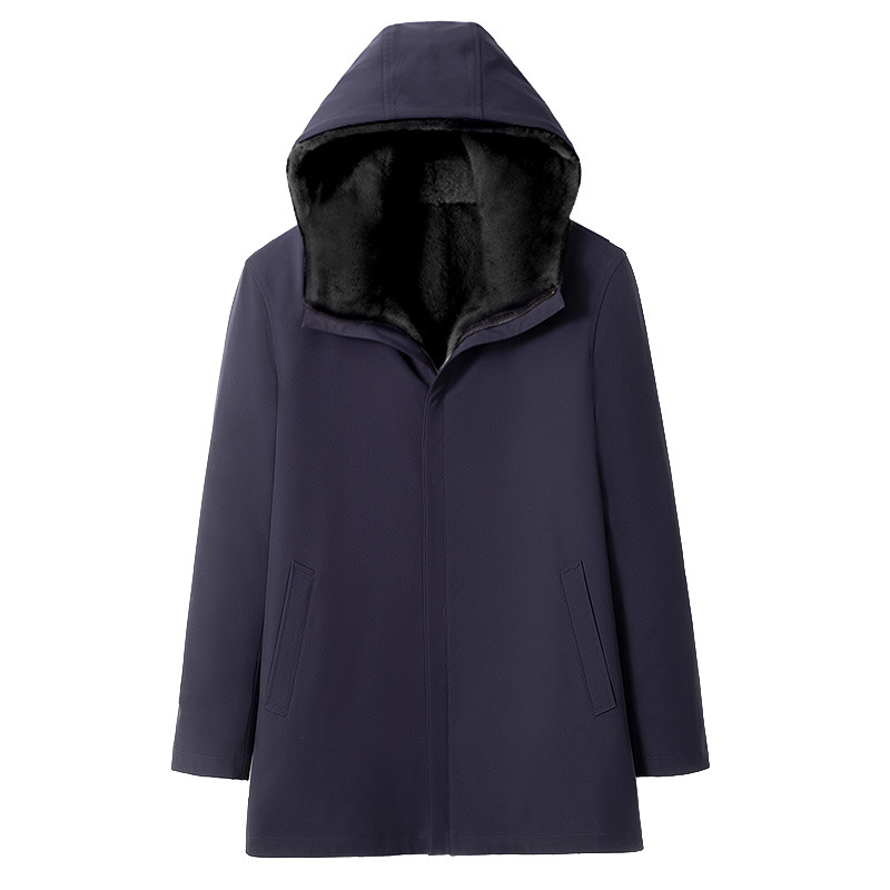 双面穿整貂貂绒派克服男中长款