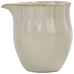 大号米黄汝窑公道杯开片汝瓷分茶器陶瓷匀杯冰裂茶海家用公杯茶具