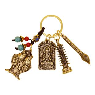 文殊菩萨逢考必过幸运符金榜题名挂件高考上岸文昌笔文昌塔钥匙扣