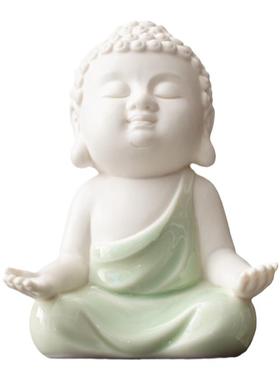 晨翔禅意陶瓷小如来摆件汽车车载