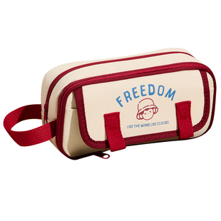 复古撞色笔袋大容量女生2025新款文具盒ins风高颜值小众简约铅笔盒多巴胺初高中生多功能文具袋