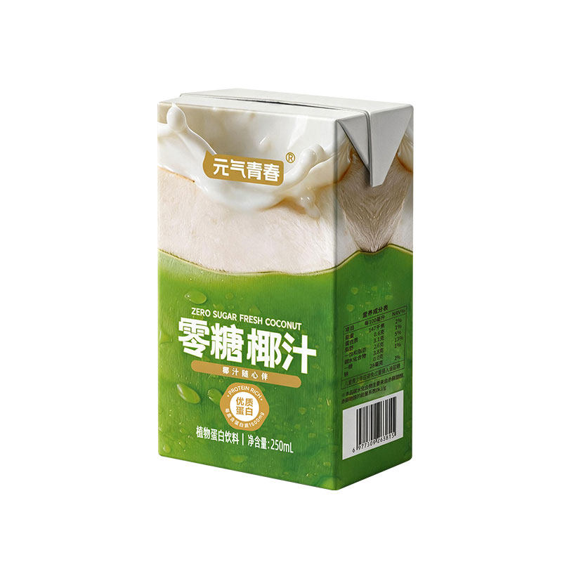 【限时大促】元气青春零糖椰汁250ml/盒植物蛋白饮料学生营养早餐
