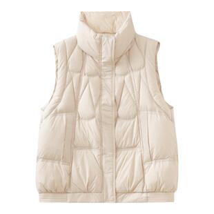 水云间鹅绒立领羽绒服马甲背心女装轻薄保暖马夹外套2025秋冬新款