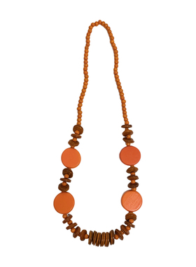 三环路椰壳橘色长项链